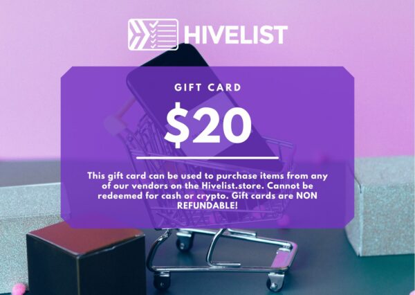 hivelist store gift card $20