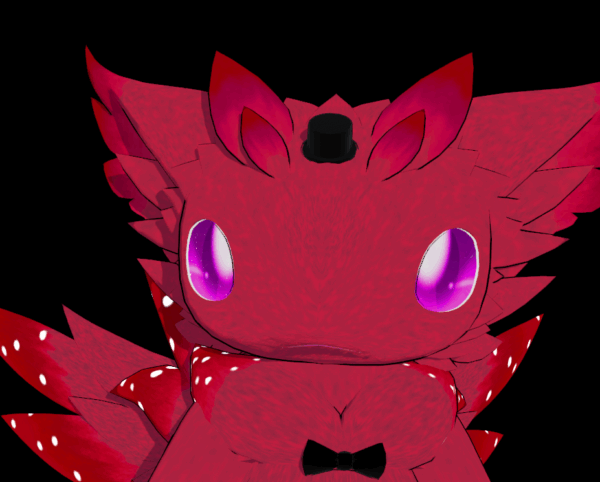 Image of shmoogle with a enlarged head demonstrating the effect of the grow part system.